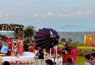 wedding ceremony in Pokhara outdoor setup