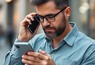 image of a man using phone