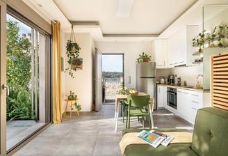 small space was optimized through simple biophilic design