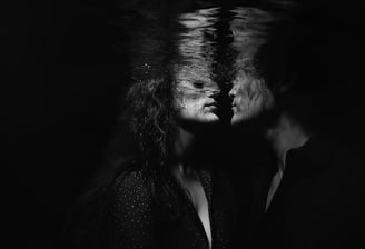 Artistic underwater portrait symbolizing creative editing and AI-enhanced photo services