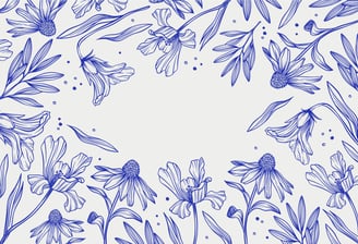 fleurs bleues sur fond crème sophrologie