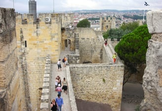 Lisbon - St. George Castle, the tops of walls were runways to carry supplies to archers & soldiers