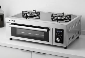 a imagination of a smart oven in future.