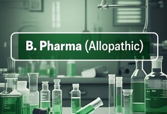 a group of laboratory equipment with a green sign that says b pharma