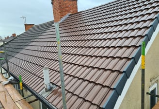 House re-roof with marley ludlow major tiles in brown