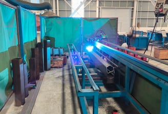 Automated welding for truck mounted knuckle boom crane