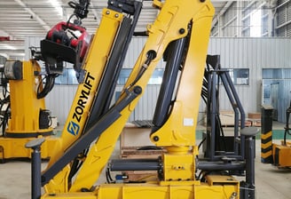 Finished Z-Fold Logging Cranes awaiting shipment.