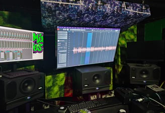 Track editing at Deadly Mix Studios