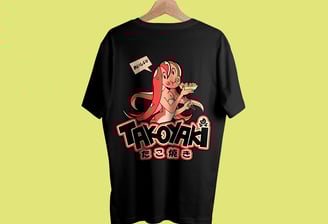 a black t - shirt with a cartoon character on it