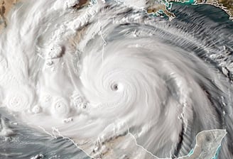 Satellite view of a Hurricane