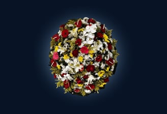 imagem mostra uma coroa de flores tradicional vendida pelo cemitério araçá são paulo