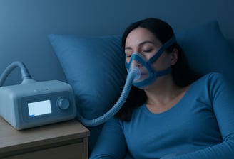 a woman in a blue shirt is sleeping on a pillow