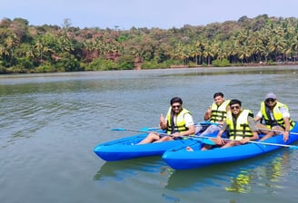 kayaking with my friends