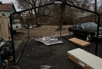 Gocaf carport Frame and new asphalt 