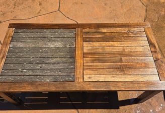 Furniture before and after pressure wash