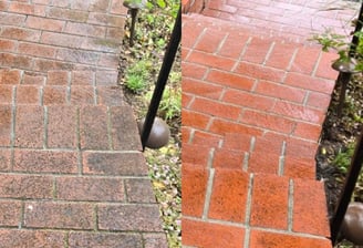 Before and after power wash