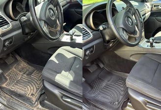 Interior Detailing Image “Deep interior car detailing with steam cleaning and vacuuming of seats"