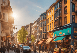 rue avec immeubles