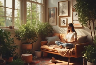 A wooden-framed board with horizontal grooves holds red letters spelling out 'SELFCARE IS THE BEST CARE' against a light pink background. The board is placed against a cream-colored wall with a soft pink cloth underneath.