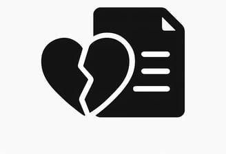 a broken heart in a file folder