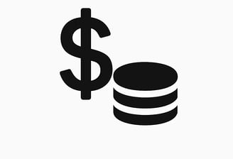 a stack of coins with a dollar sign