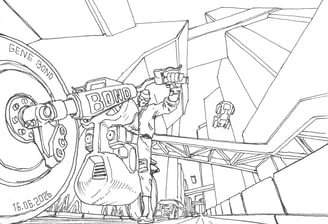 Cyberpunk motorcycle gene bond