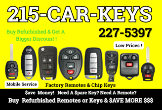 215 car keys. Local philly locksmith