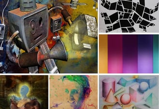Muestra de diversas ilustraciones realizadas digital y tradicionalmente