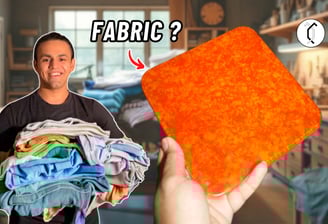 “DIY resin tile made from shredded fabric—eco-friendly upcycling project combining vibrant epoxy art