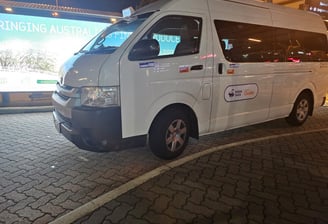 Airport shuttle maxi van by trusted local transport provider