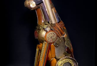 Junk Sculpture Dog by Leo Sewell