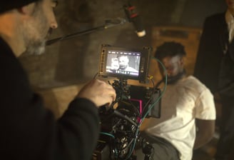 BTS shot on the set of World Fiction