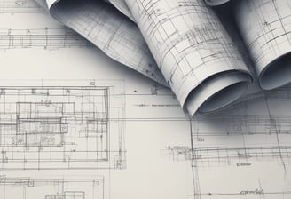 Technical drawing on white paper with detailed design layout, including geometric shapes and numbers, showing part of a mechanical structure. The design has annotations and measurements. The logo of 'SAGA Robotics' appears prominently on the lower right corner of the paper.