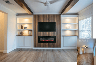 A freshly renovated and staged living area by Manor Magic in Celebration, Florida