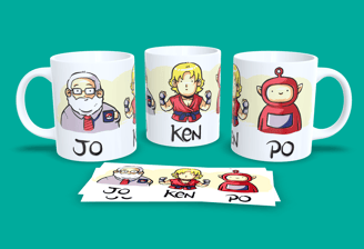 Caneca estampa JO KEN PO