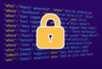 data of an audit trail hiden by a lock