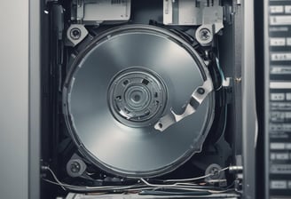 A silver external hard drive partially connected to a black USB cable against a light purple textured background. The focus is on the two USB connectors, one attached to the hard drive and the other detached.