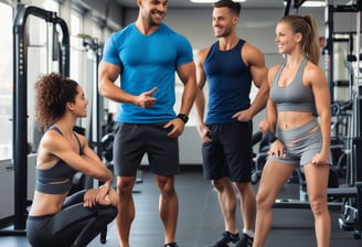 A dimly lit gym environment with a focus on a wooden panel displaying 'Muscle Up Performance'. Shadows and light create a dramatic effect on the dark-tiled floor. Motivational words like 'Focus', 'Motivation', 'Dedication', and 'Excuses' are subtly visible on the wall.