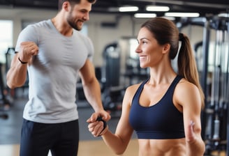 A man wearing a dark hoodie printed with 'Training Club RFW.' stands confidently in a gym setting. The background is softly blurred, highlighting a few wall decorations and warm lighting.
