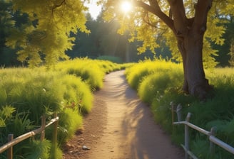 A path in the middle of a field of tall grass