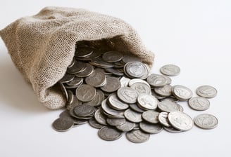bag of silver coins