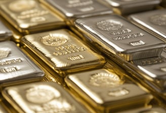 gold and silver bullion in stacks