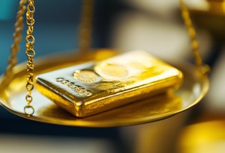 gold bar on precision scale