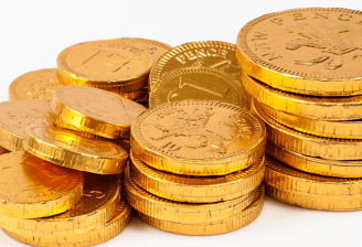 gold coins in stack