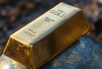 gold on globe for its importance