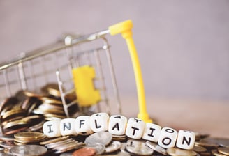 grocery cart falling over due to inflation and costs