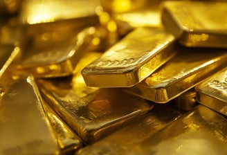 high quality gold bars in big pile