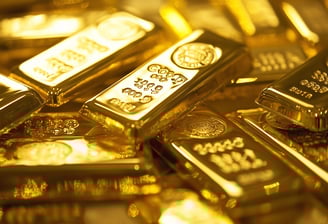 high quality gold bars in a pile