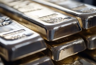 high quality silver bars stacked