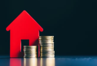 house with coins on side for real estate investing